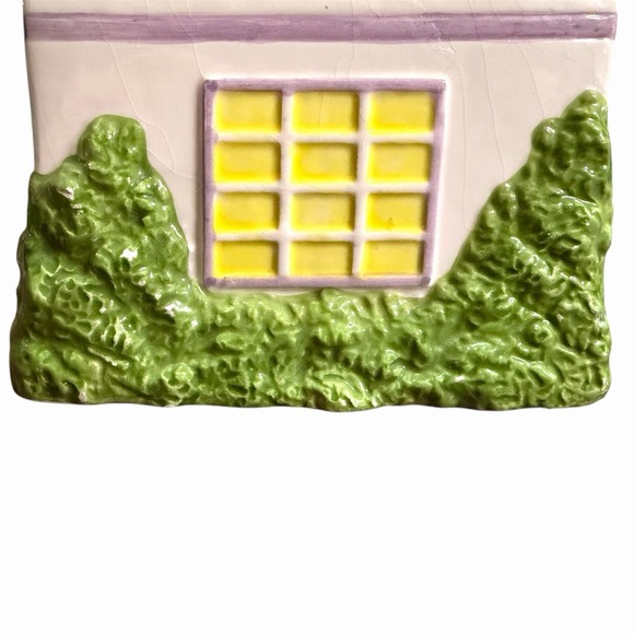 Vintage House Cookie Jar Pier 1 Hand Painted Storage Ceramic Village - Picture 5 of 8